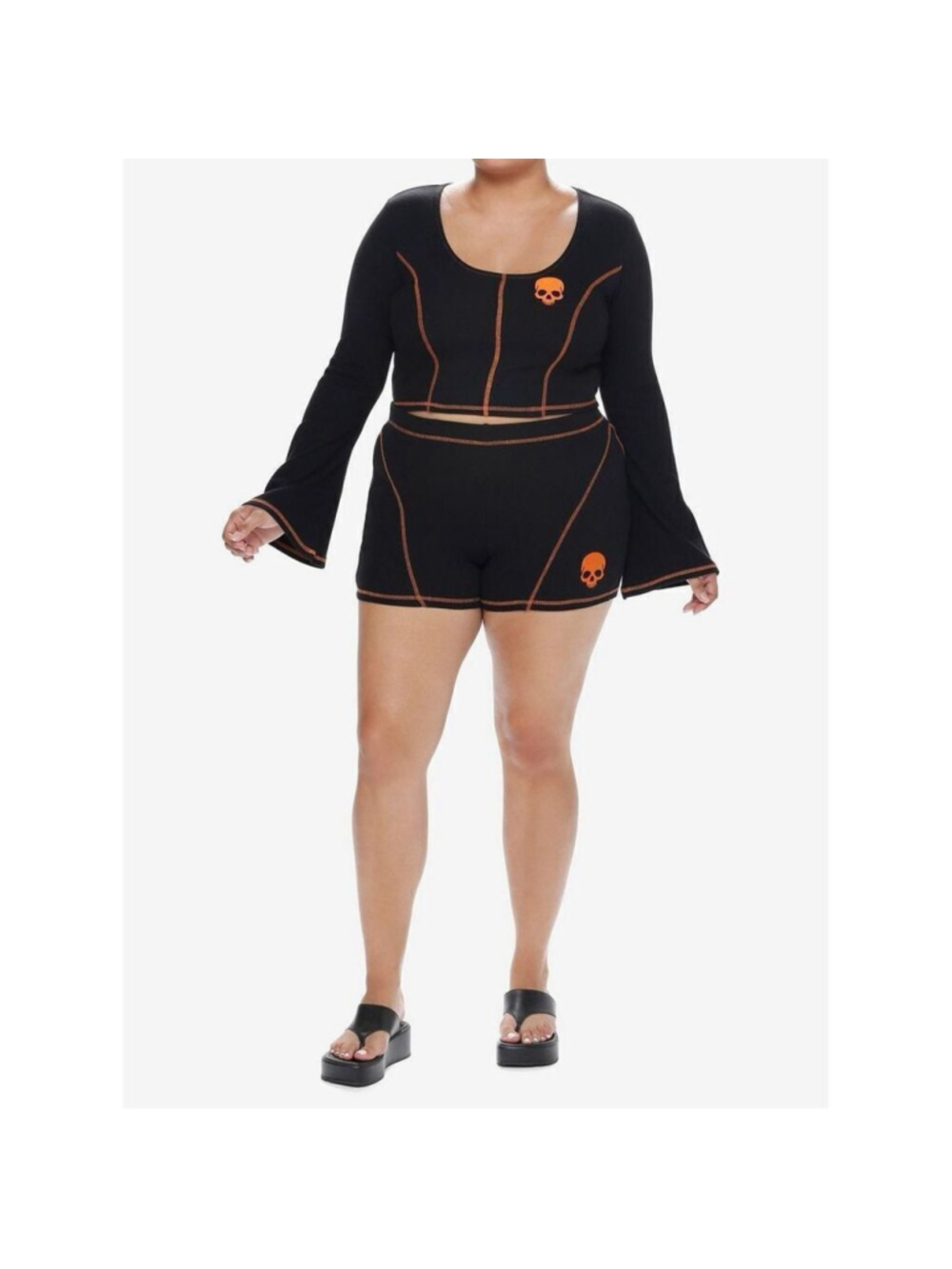 Social Collision Hot Topic Skull Halloween Goth 2 Piece Set Plus Size 1